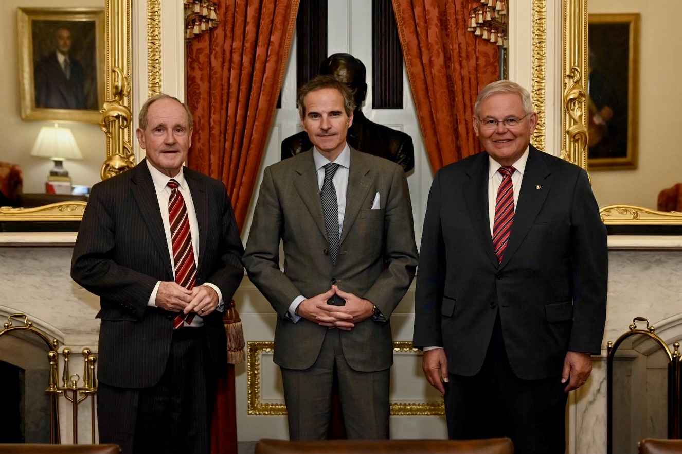 Risch and Menendez with IAEA Director General Grossi